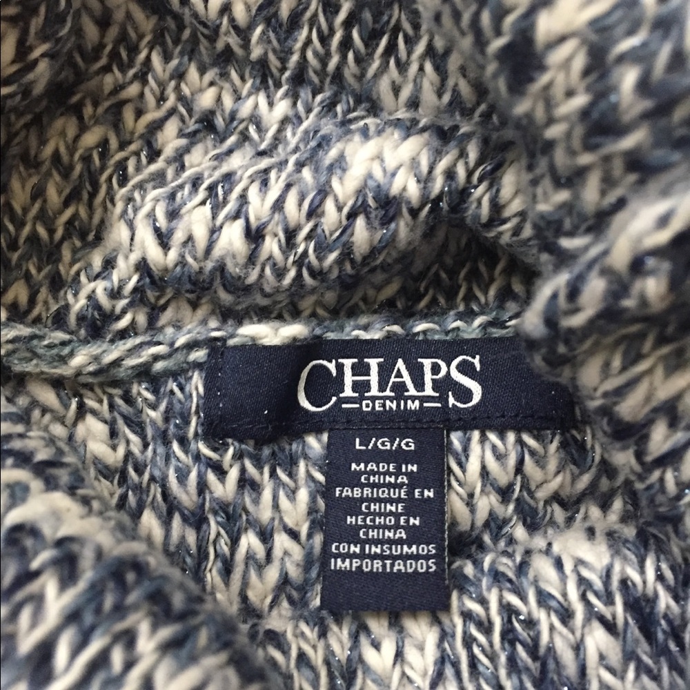 Chaps women’s blue and white sweater - Picture 2 of 3